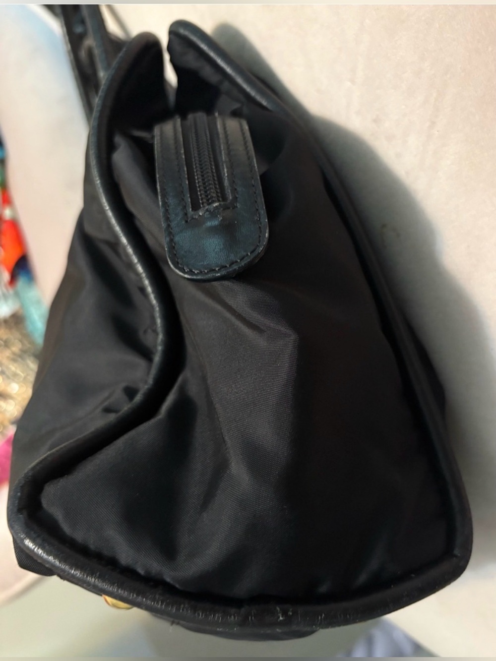 Celine vintage black nylon shoulder bag purse - Picture 6 of 10